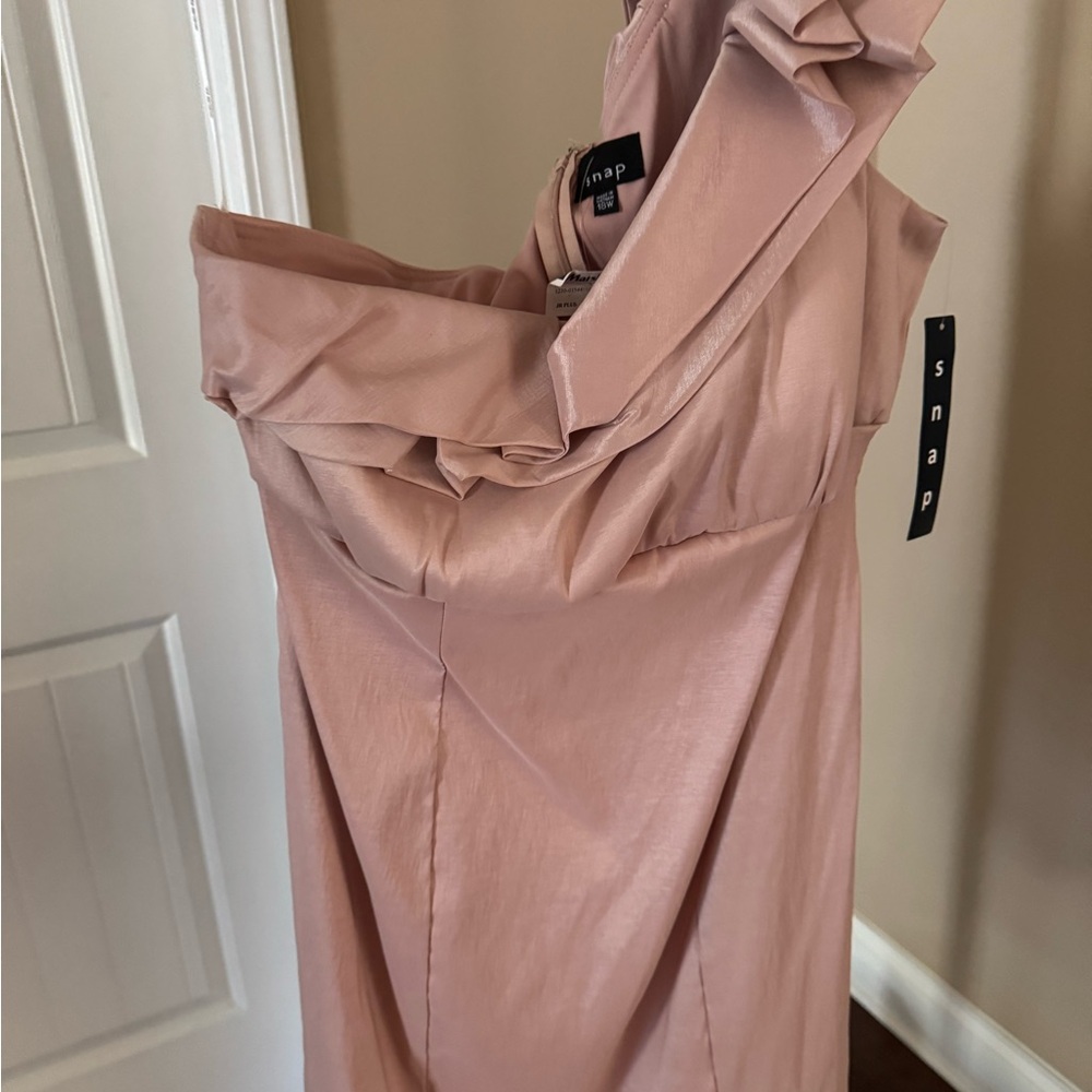 Snap One Shoulder Blush Dress